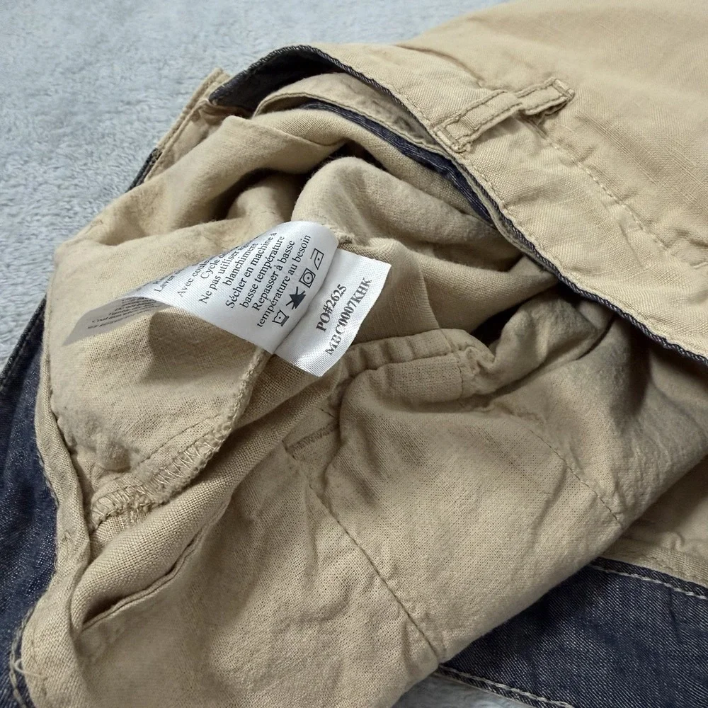 Faherty Shorts Mens 33 Beige Linen Blend Flat Front 9
